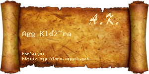 Agg Klára névjegykártya