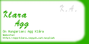 klara agg business card