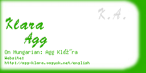 klara agg business card